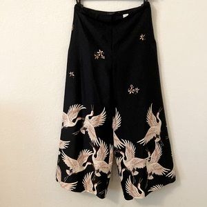 Printed Wide Leg Trousers